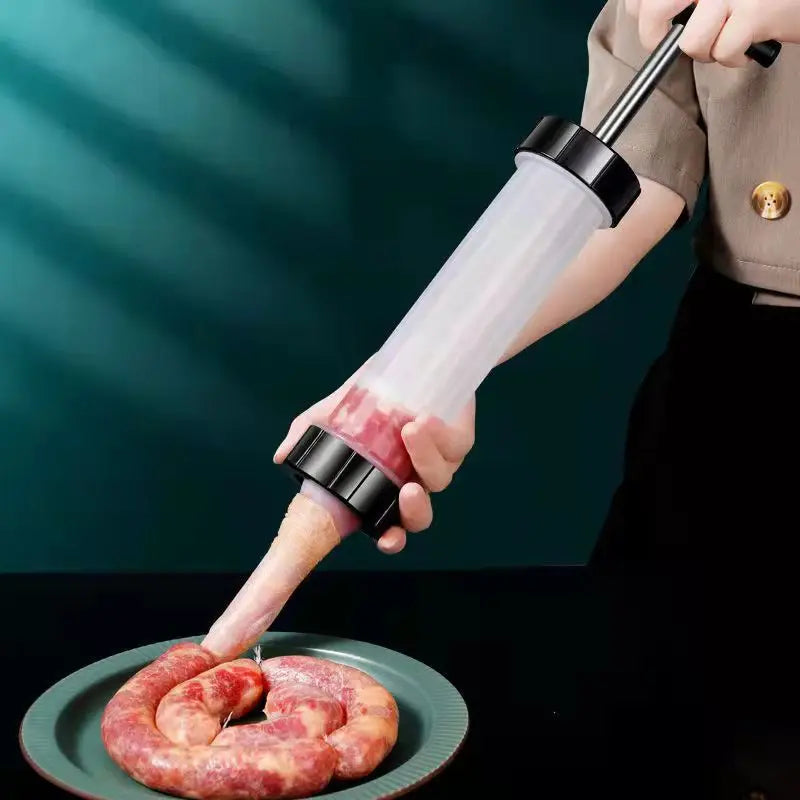 Manual Sausage Stuffer – Plastic Filling Tool for Homemade Meat Processing