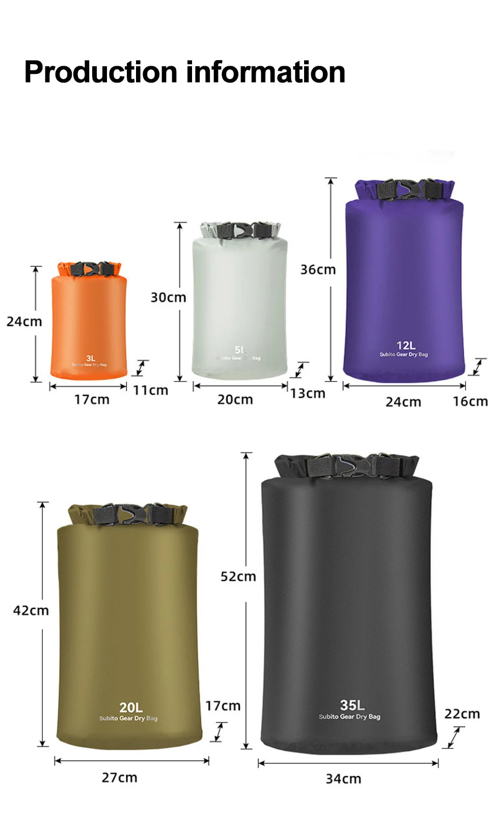 Waterproof Dry Bag – Ultralight Storage Sack for Outdoor Kayaking and Rafting