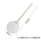Perforated Aluminum Pizza Peel – Non-Slip Wooden Handle for Home Baking