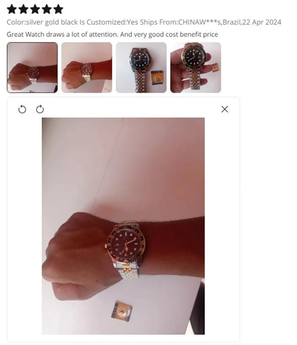 Golden Stainless Steel Quartz Watch – Elegant Analog Fashion for Women