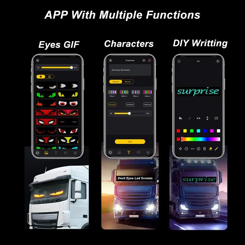 LED Pixel Panel Display – Flexible Scrolling Screen for Car Windshield