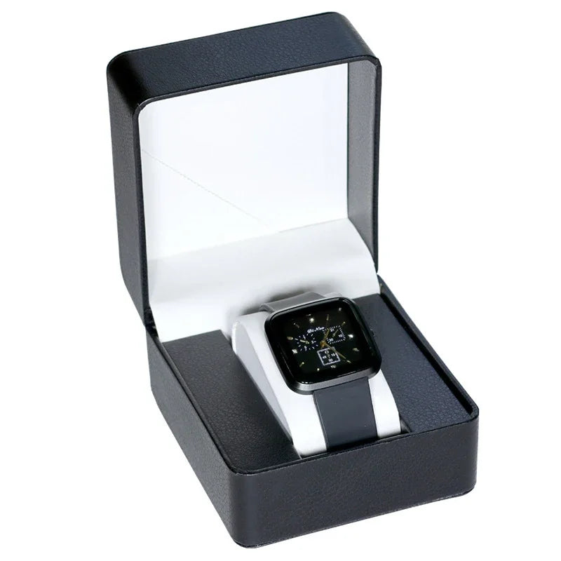 Black PU Leather Watch Box – Single Display Case with Pillow for Men