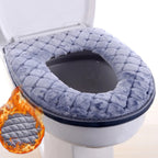 Plush Toilet Seat Cover – Soft Warm O-Shaped Cushion for Winter Bathroom