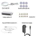 WiFi RGB LED Puck Lights – Dimmable Under Cabinet Lighting for Kitchen Decor