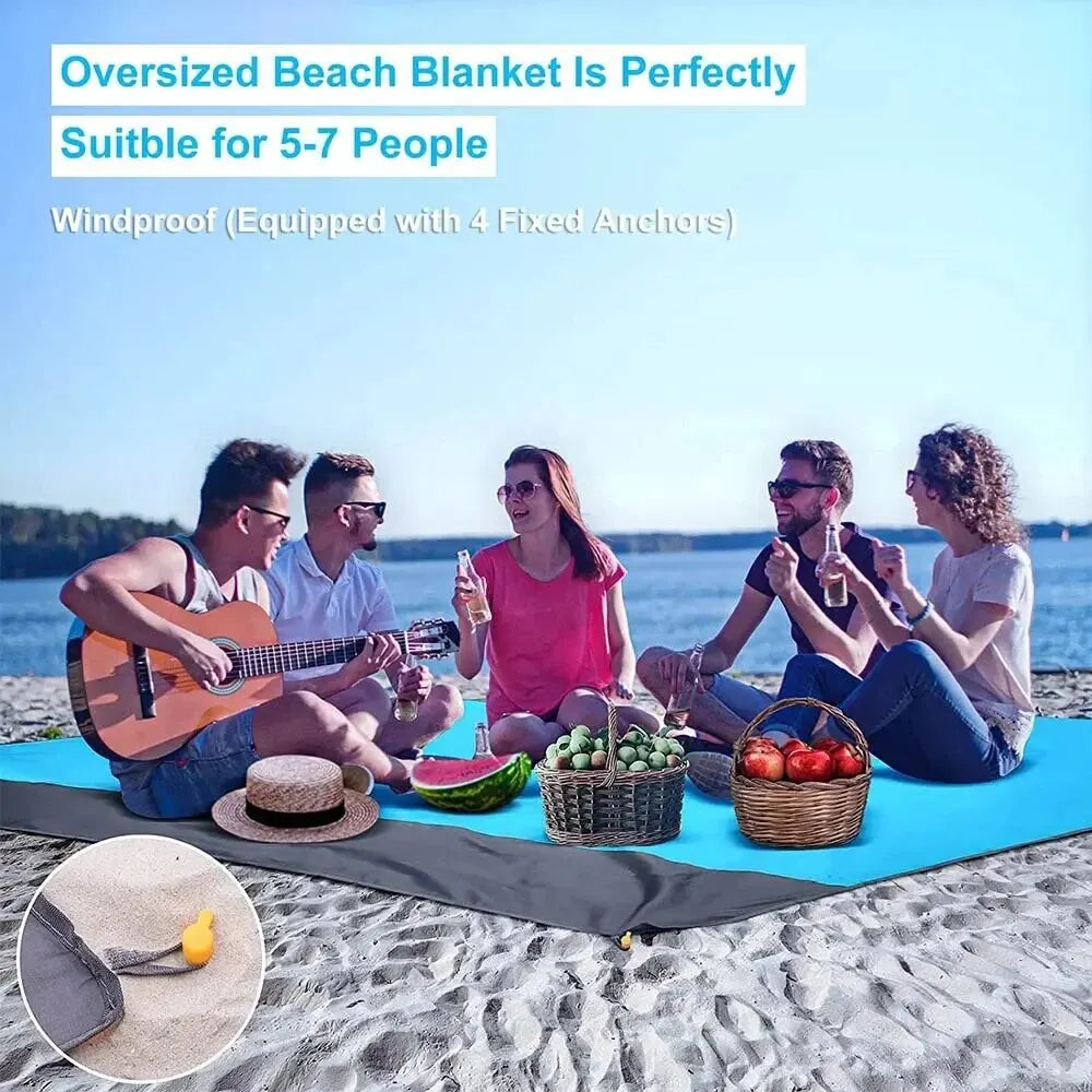 Waterproof Sandproof Beach Mat – 200x140cm Picnic Blanket for Outdoor Travel