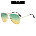 Double Bridge Aviator Sunglasses – Alloy Frame Gradient Lenses for Unisex Fashion