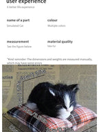 Realistic Plush Cat Figurine – Sleeping Animal Ornament for Desktop Decor