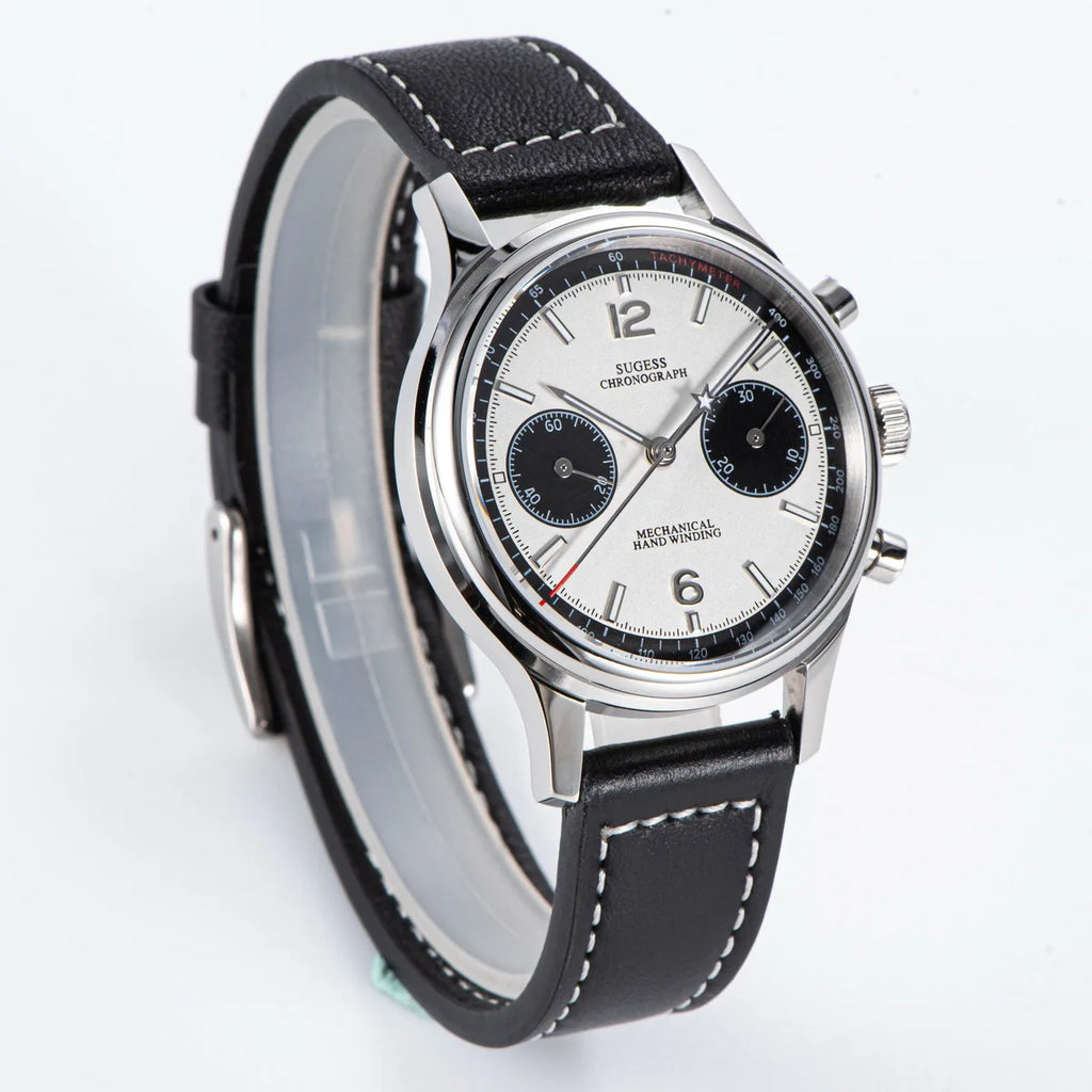 Sugess 1963 Mechanical Chronograph Watch – Sapphire Pilot Style for Men