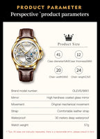 Automatic Skeleton Mechanical Watch – Leather Strap for Luxury Mens Formal Wear