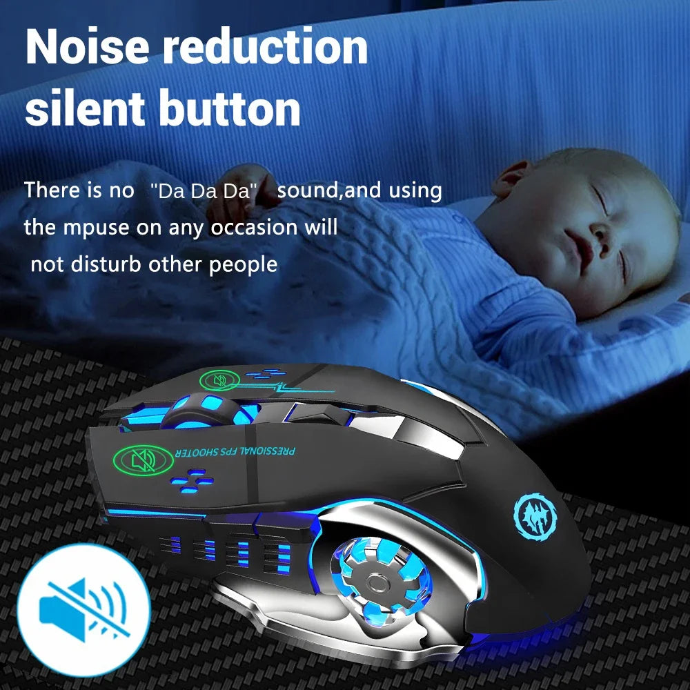 Wireless Gaming Mouse – Silent Backlit Rechargeable Accessory for PC