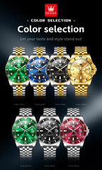Stainless Steel Quartz Watch – Luminous Calendar Wristwatch for Business Men