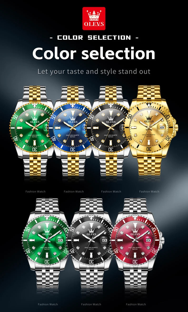 Stainless Steel Quartz Watch – Luminous Calendar Wristwatch for Business Men