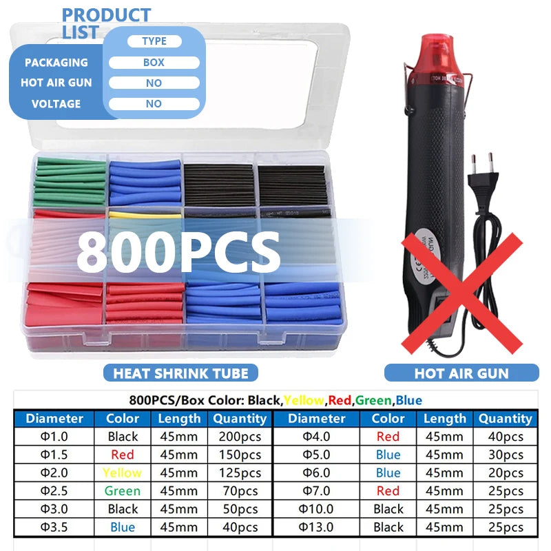 Heat Shrink Tubing Kit – Waterproof Electric Wire Insulation for Cable Repair