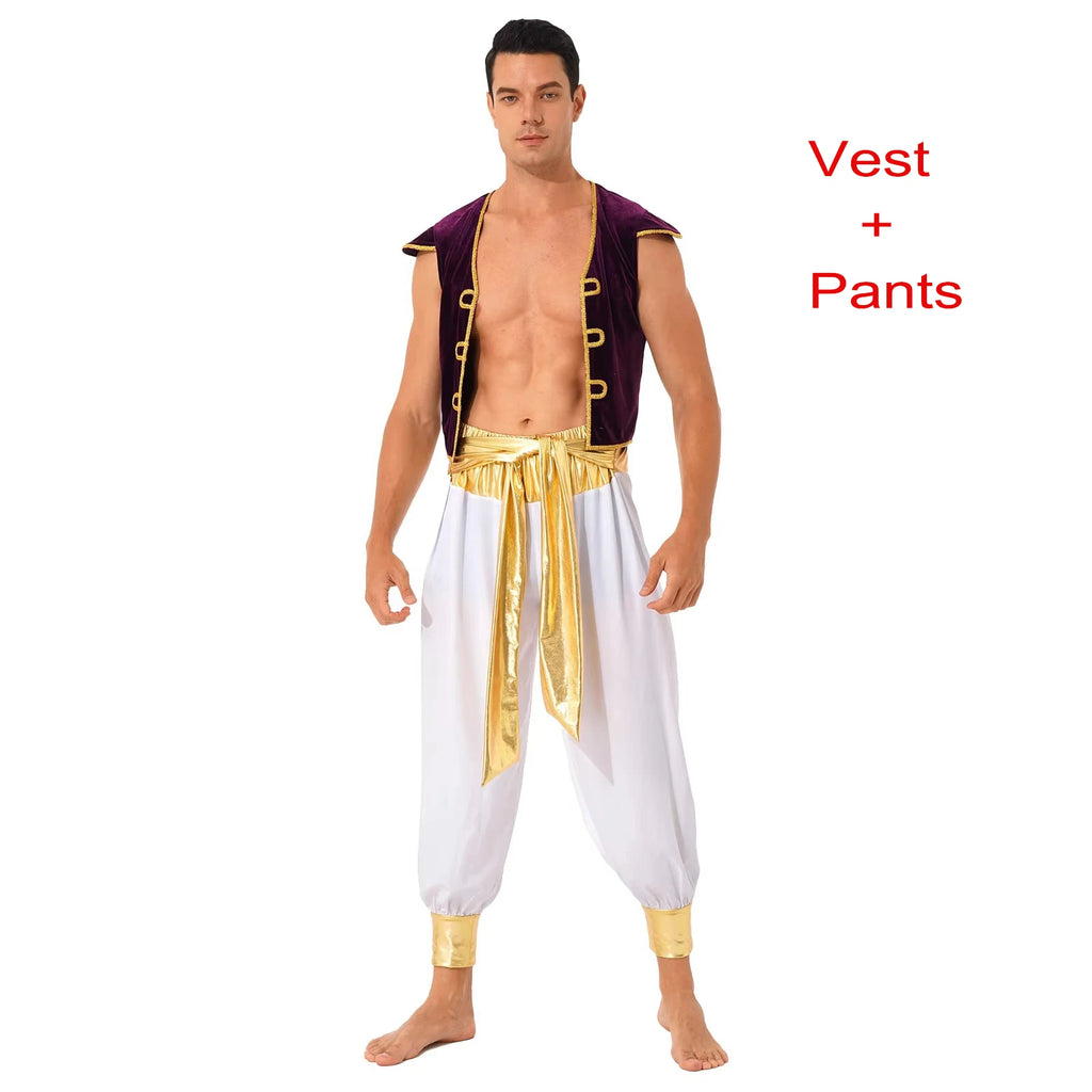 Arabian Prince Costume – Men’s Aladdin Cosplay Outfit for Halloween