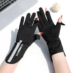 Ice Silk Sunscreen Gloves – UV Protection for Driving and Outdoor Cycling