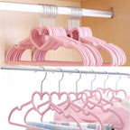 Heart Pattern ABS Clothes Hangers – Durable Organizers for Family Clothing