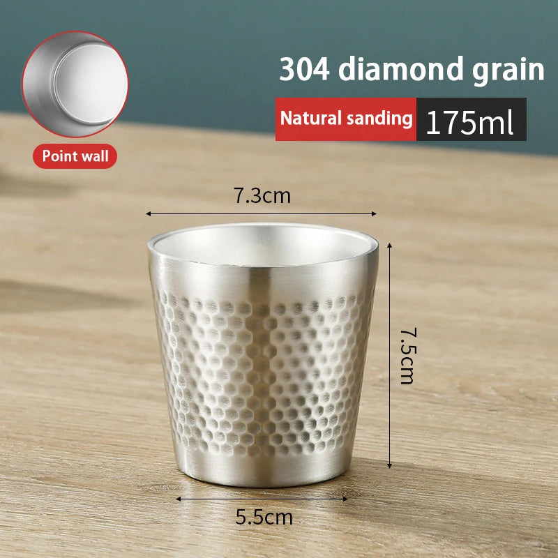Stainless Steel Diamond Hammer Cup – Insulated Outdoor Camping Drinkware