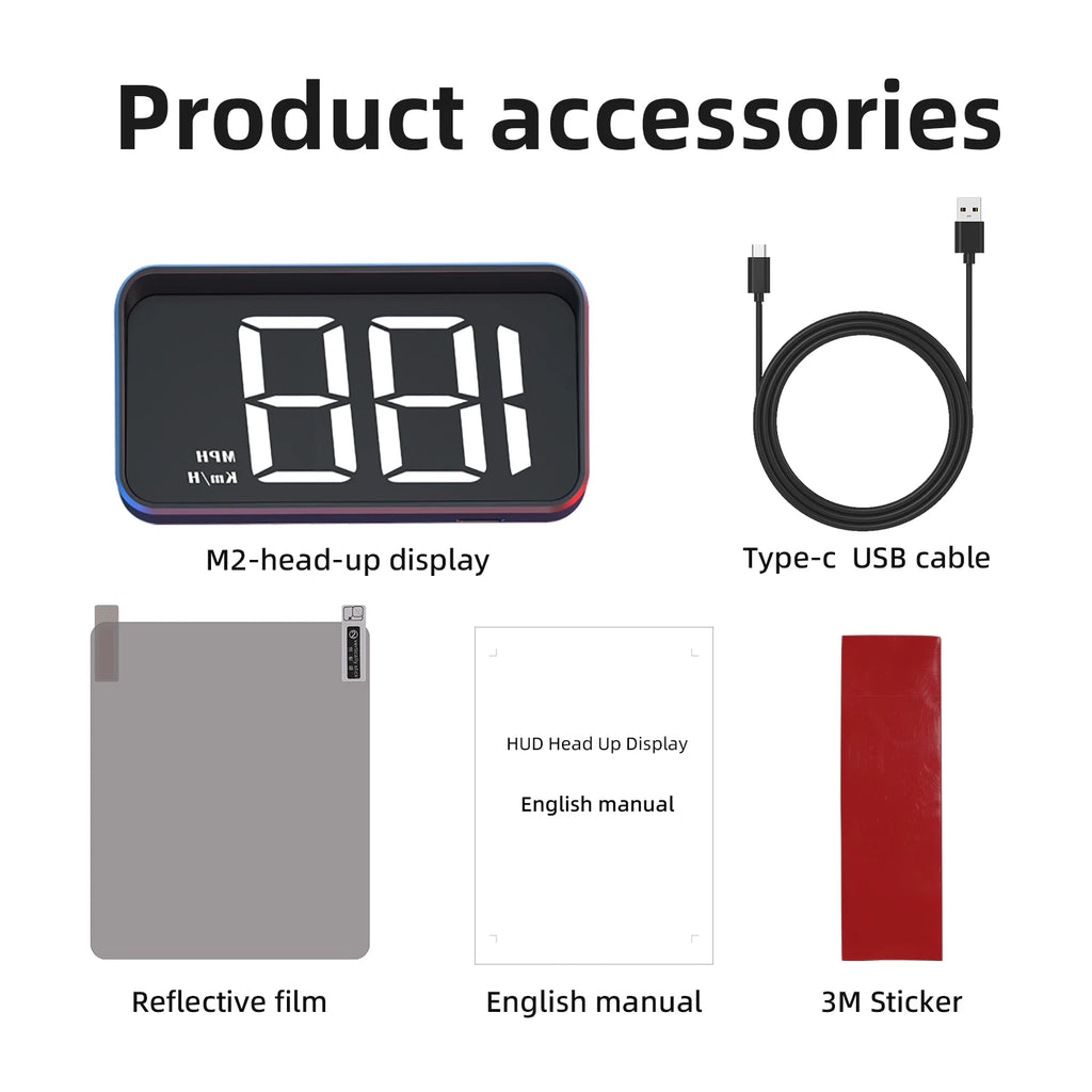 GPS Digital Head Up Display – Windshield Speedometer for Universal Auto
