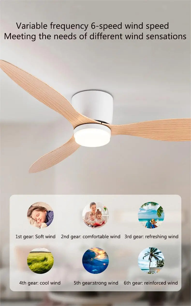 Modern LED Ceiling Fan – 42 52 Inch DC Motor for Nordic Home Lighting