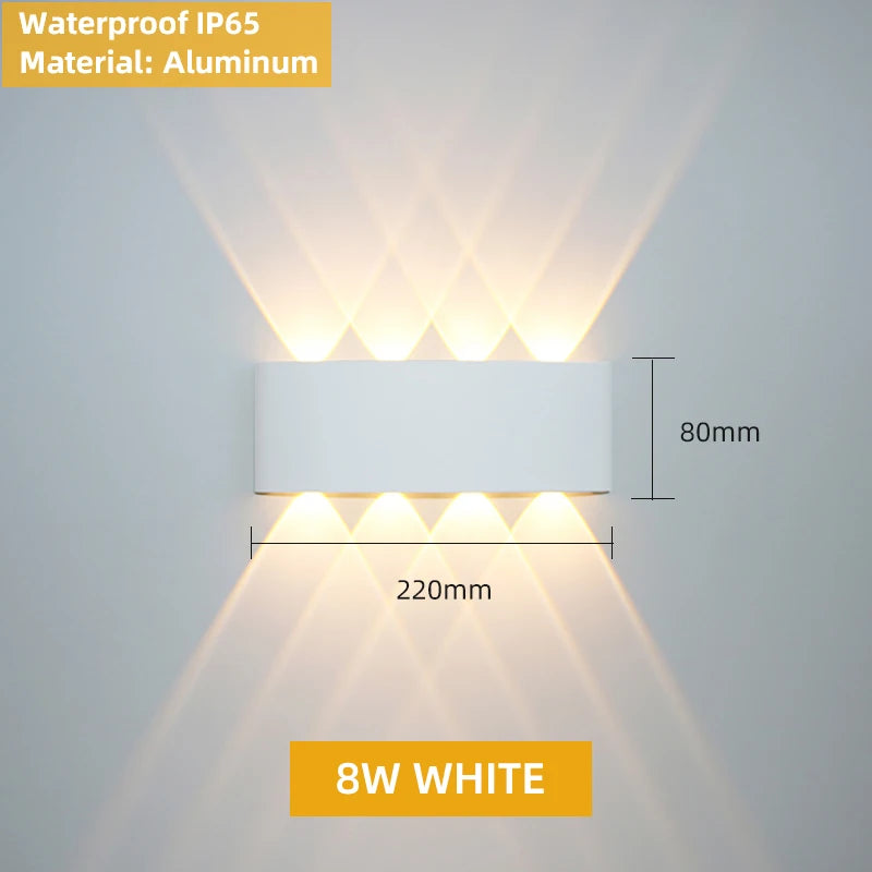 Aluminum LED Wall Lamp – IP65 Waterproof Lighting for Indoor and Outdoor