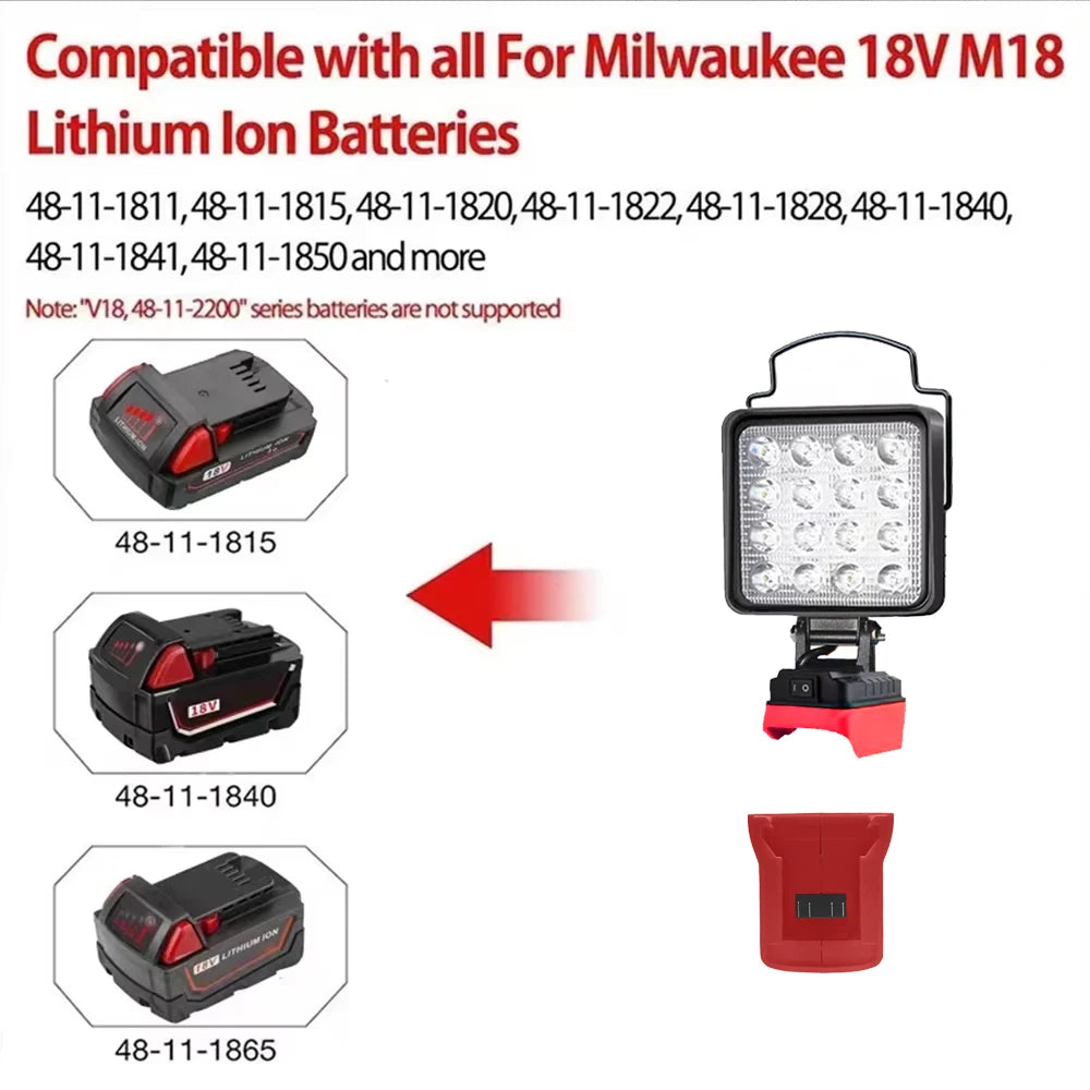 4in LED Cordless Spotlight – Portable Work Light for Camping and Fishing