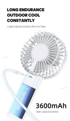 Portable Handheld USB Fan – Rechargeable Stepless Speed Desktop Cooling Fan