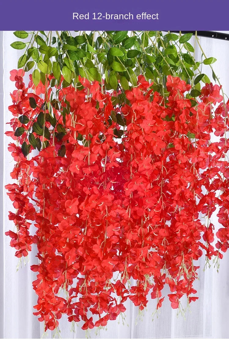 Silk Wisteria Hanging Vines – 110cm Artificial Flower Garland for Wedding Decor