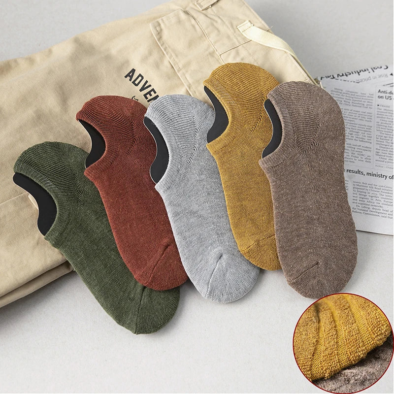 Cotton Low-Cut Ankle Socks – Breathable Casual Footwear for Men