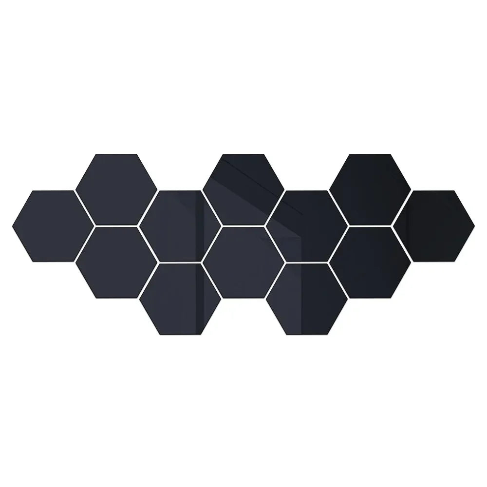 Hexagon Acrylic 3D Mirror Wall Stickers – Self-Adhesive Decor for Home
