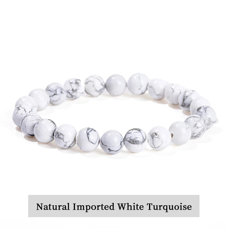 Natural Stone Bead Bracelet – Healing Crystal Gemstone Jewelry for Men and Women
