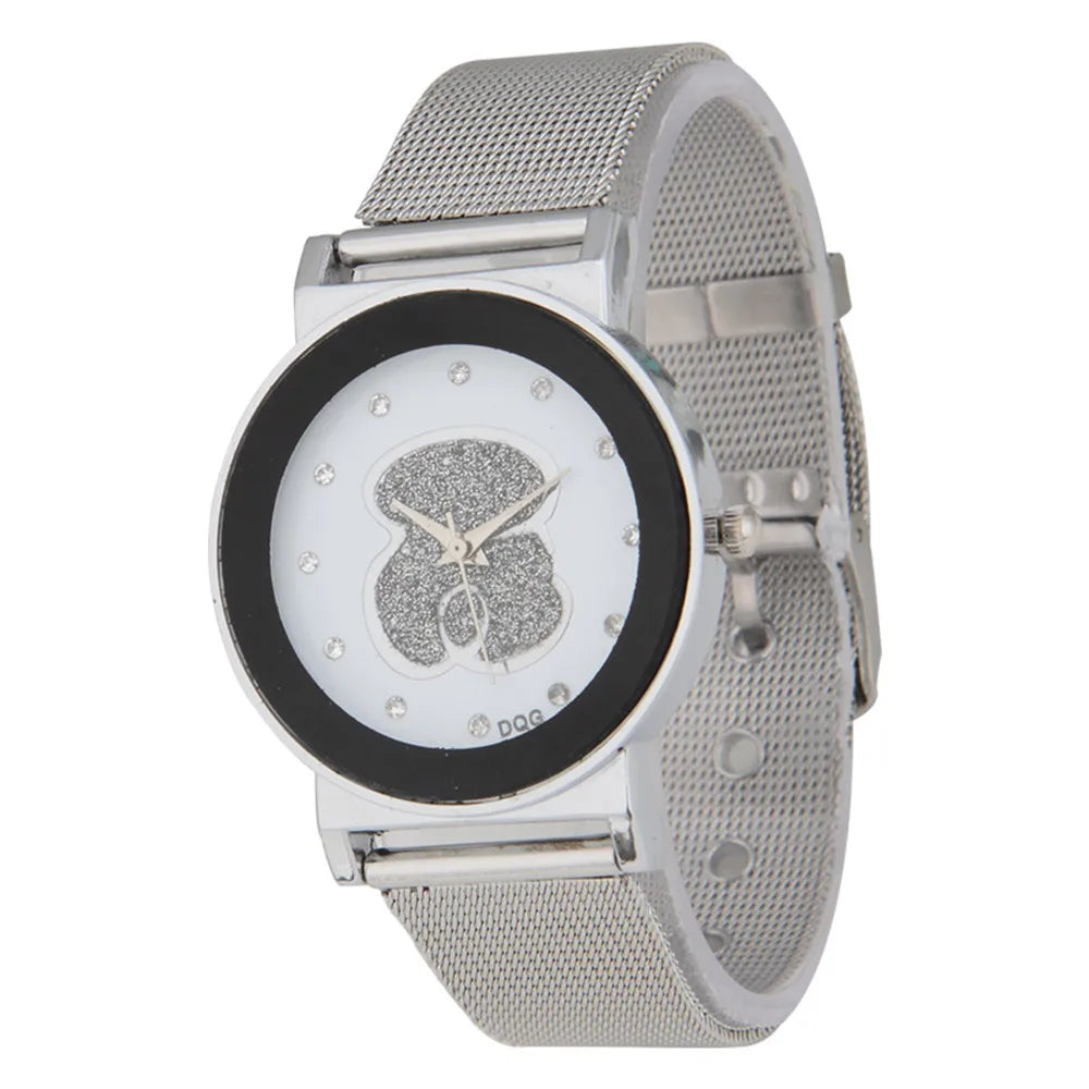 Bear Diamond Quartz Watch – Elegant Minimalist Wristwear for Women