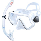 Tempered Glass Scuba Mask Set – Panoramic Snorkeling Gear for Adults