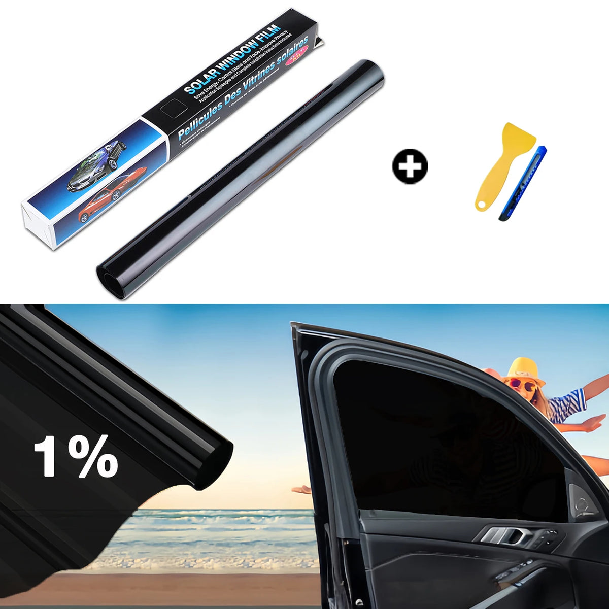 Car Window Tint Film – UV Protection Vinyl for Privacy and Solar Heat Blocking