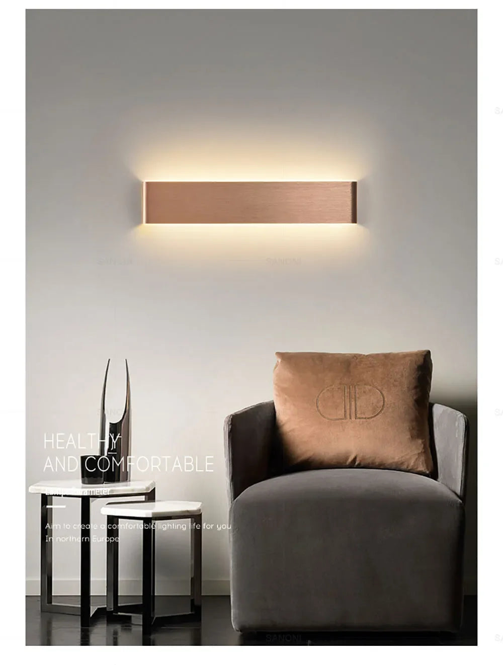 Modern LED Wall Sconce – Minimalist Indoor Lighting for Bedroom and Living Room