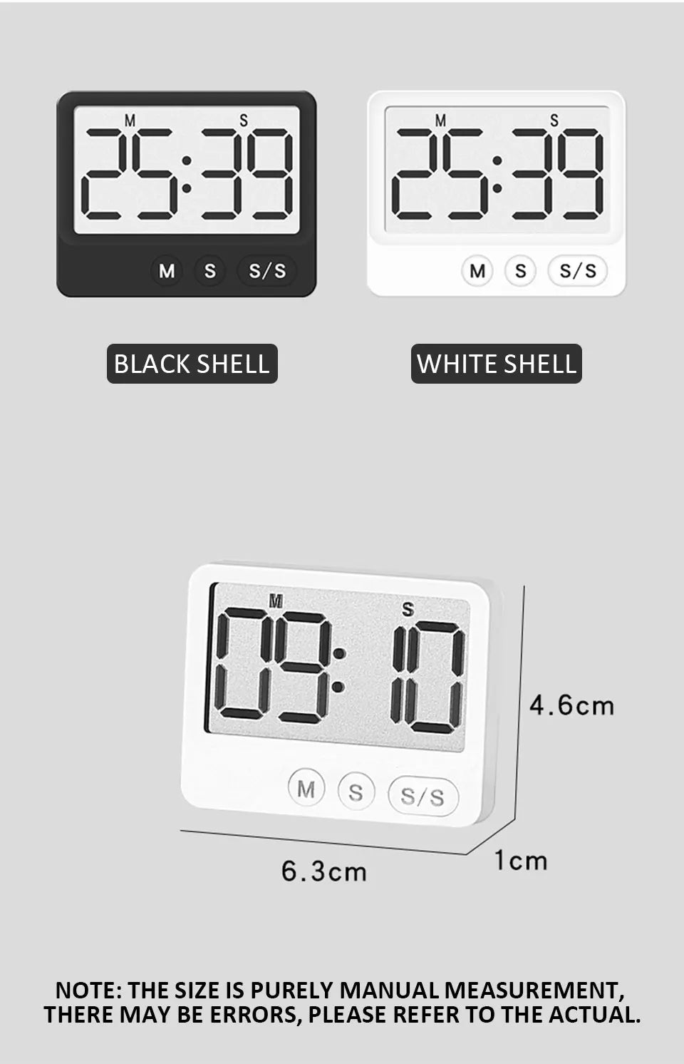 Digital Magnetic Countdown Timer – Large LCD Display for Kitchen and Study