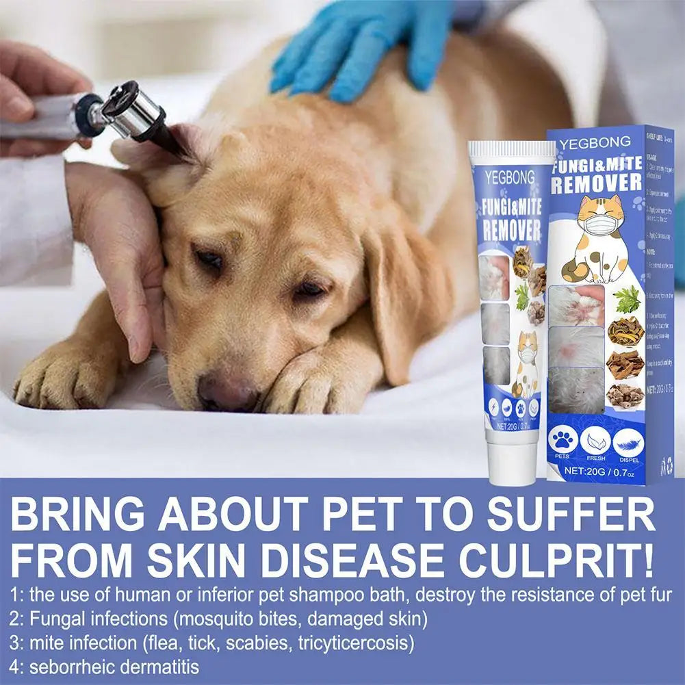 Pet Mite Removal Cream – Antifungal Skin Treatment for Dog and Cat Care