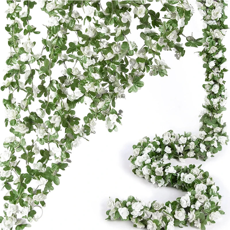 Artificial Silk Rose Vine – 2.5m Floral Garland for Wedding Arch Decoration