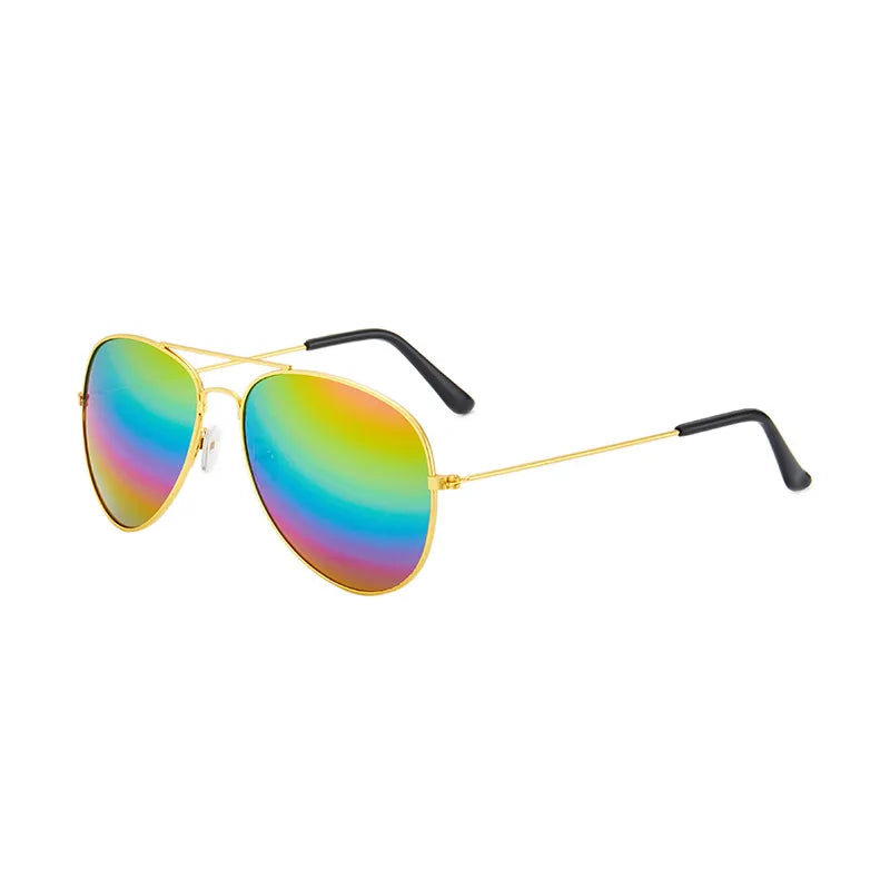 Kids Pilot Sunglasses – Reflective Metal Aviator Glasses for Boys and Girls