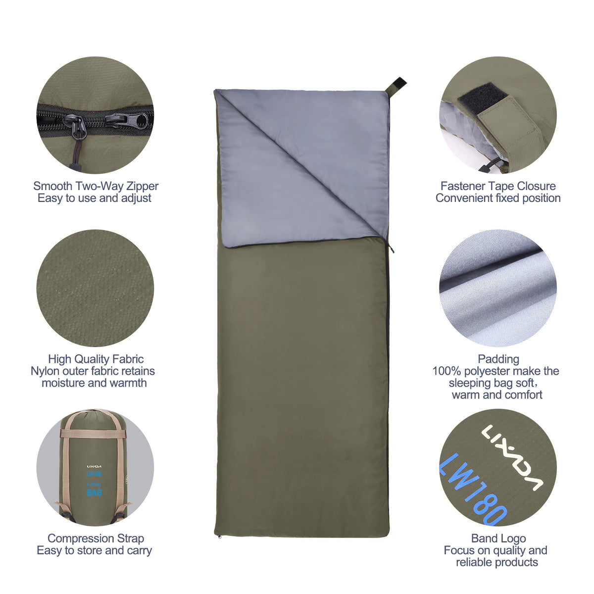 Ultralight Envelope Sleeping Bag – Compact Portable Gear for Camping Travel