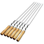 Stainless Steel BBQ Skewers – 55cm Long Handle Grill Sticks for Outdoor Cooking