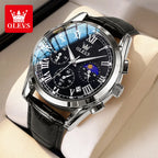 Leather Quartz Watch – Waterproof Noctilucent Timepiece for Business Men