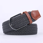 Woven Elastic Canvas Belt – Stretch Braided Buckle Strap for Casual Jeans