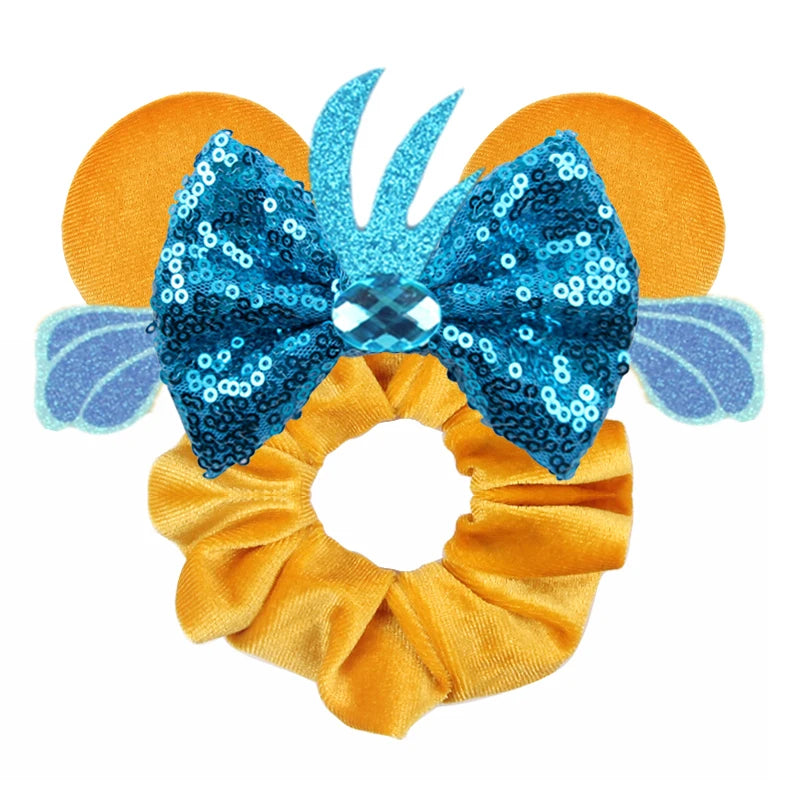 Velvet Sequin Mouse Ear Scrunchies – Elastic Hair Accessories for Kids Party