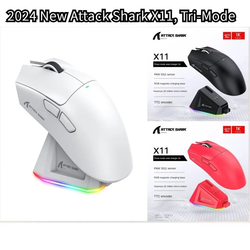 Wireless Gaming Mouse – RGB Ergonomic Bluetooth PC Mouse for Esports