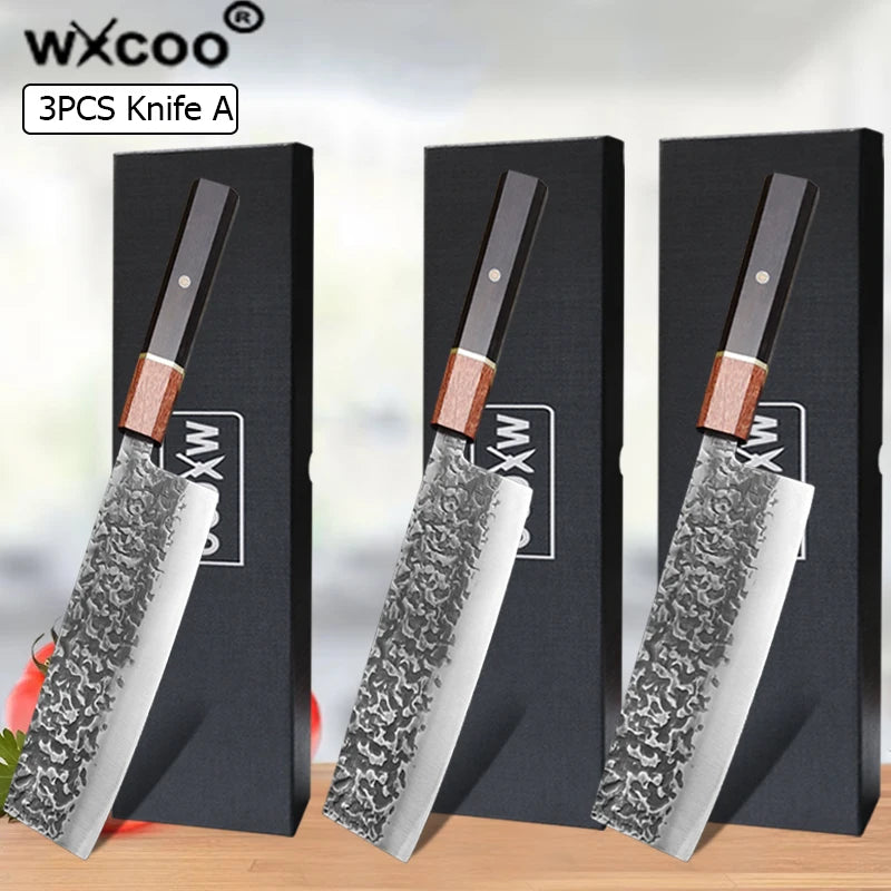 Hand Forged Japanese Chef Knife – Professional Kitchen Cleaver for Meat Cutting