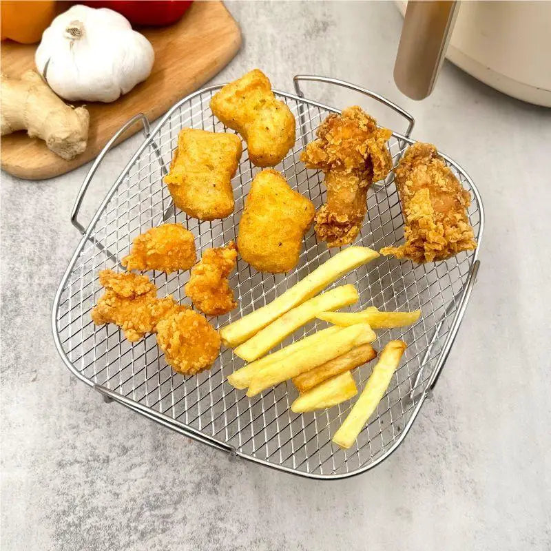 Multifunctional Roasting Rack – Stainless Steel for Air Fryer Cooking
