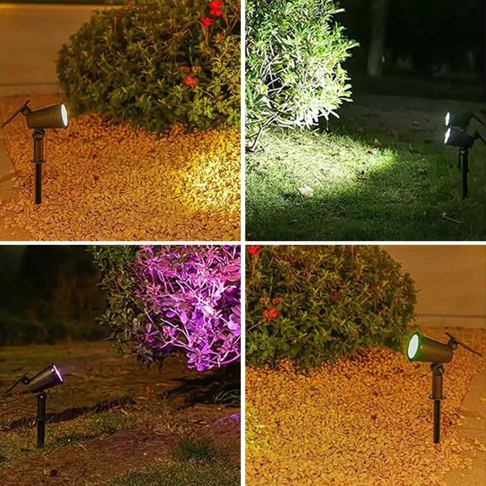 RGB Solar LED Spotlights – Waterproof Landscape Lighting for Garden Yard