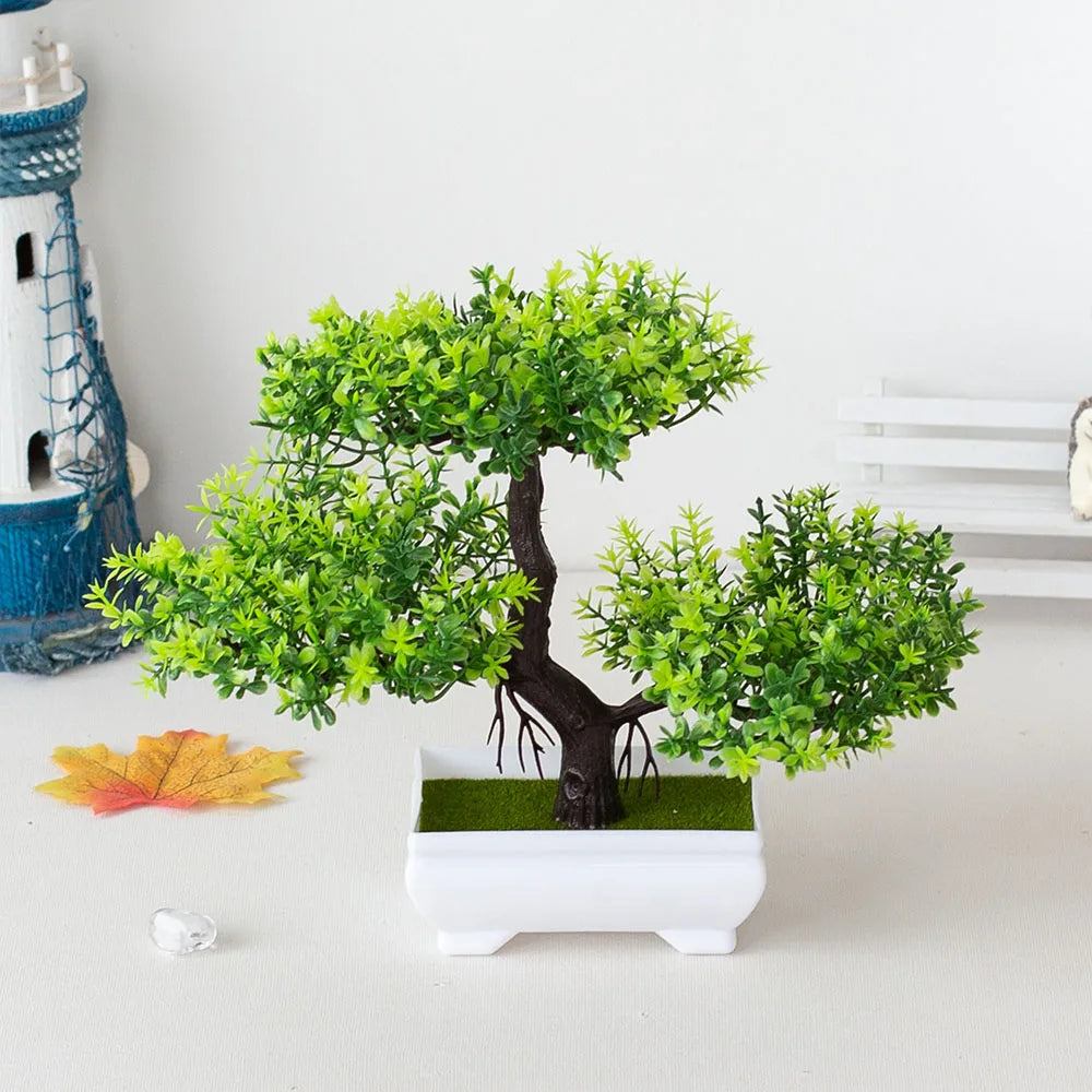 Artificial Potted Bonsai Tree – Zen Miniature Plant for Home Desk Decor