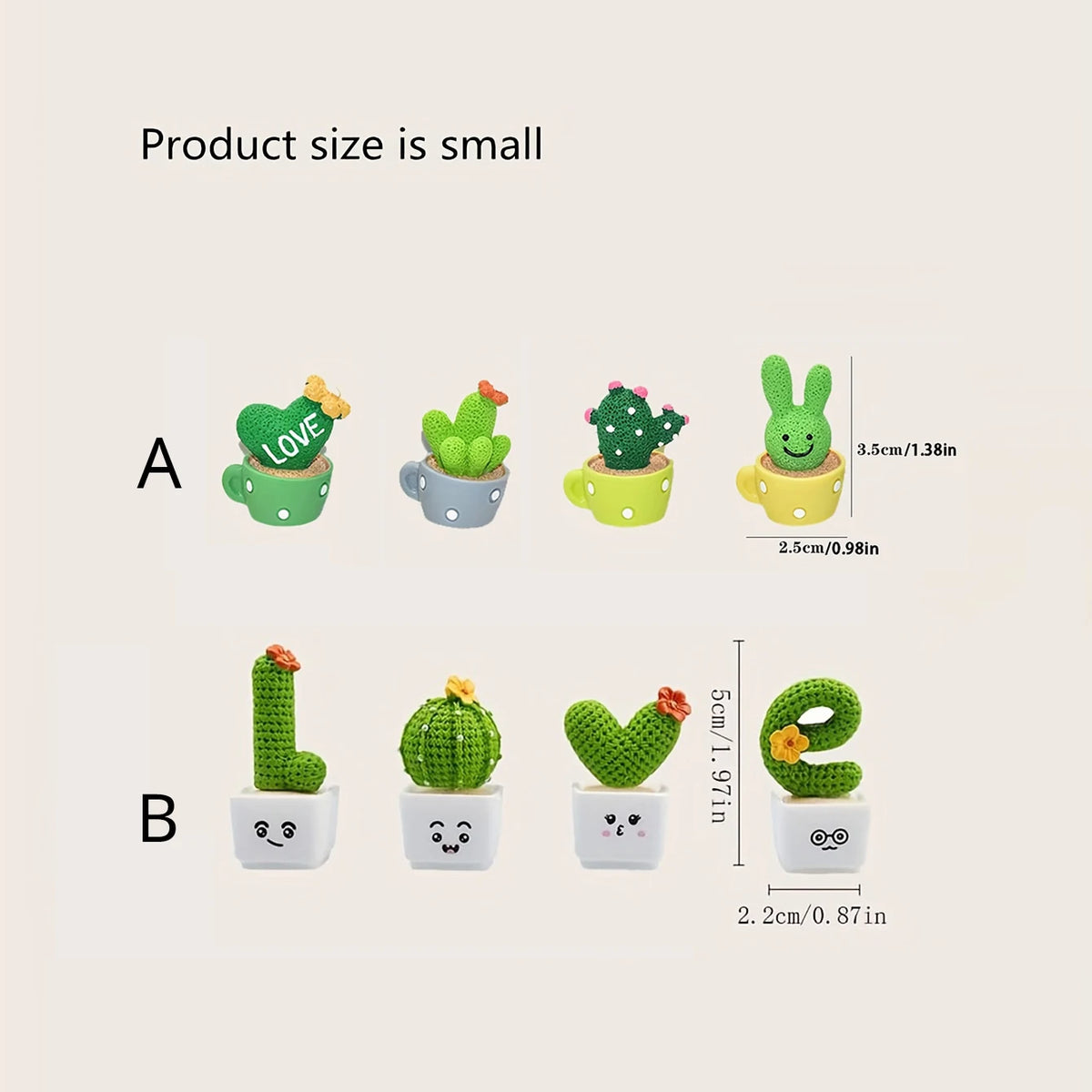 Mini Resin Succulent Cactus Plants – Decorative Ornaments for Home and Office