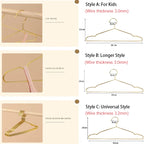 Gold Stainless Steel Coat Hangers – Durable Metal Closet Organizers for Home